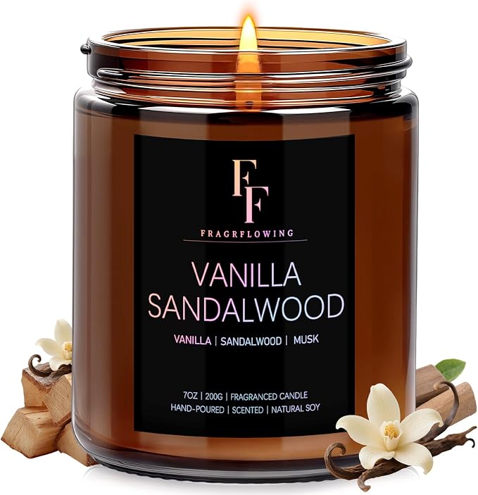 Vanilla Sandalwoods Scented Candle by FFFRAGRFLOWING