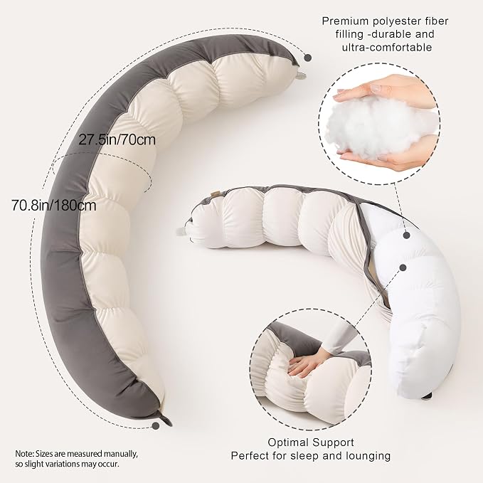 Peallow – Long Round Body Pillow - Image 3