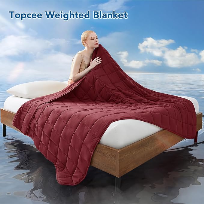 Topcee Weighted Blanket Soft Cooling Heavy Blanket Sleeping, Apply to 190-210 - Image 2