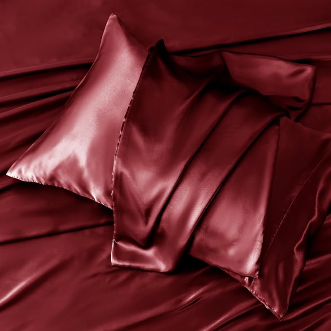 CozyLux Satin Sheets Queen Size Bed Set - Image 6