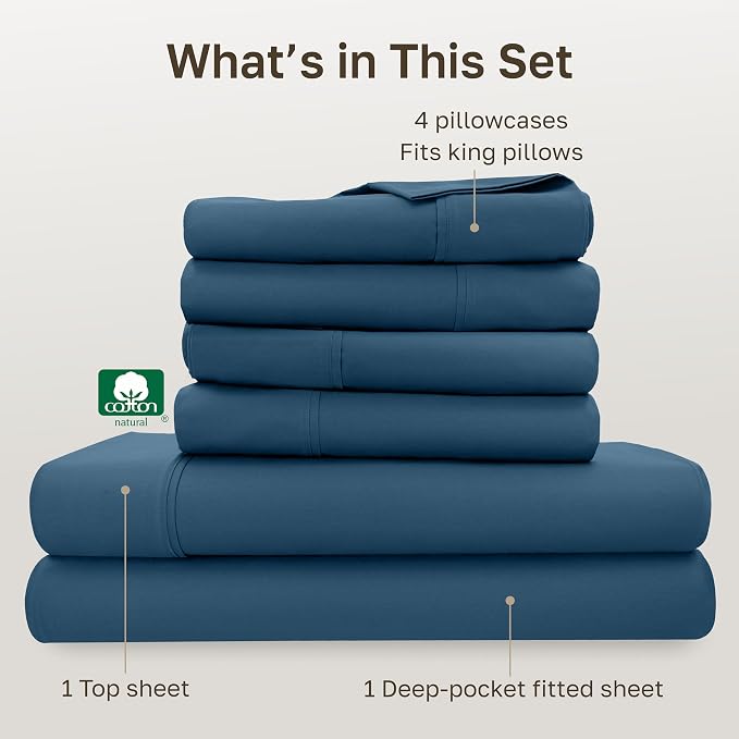 California Design Den 6-Pc King Size Sheet Set - Image 4