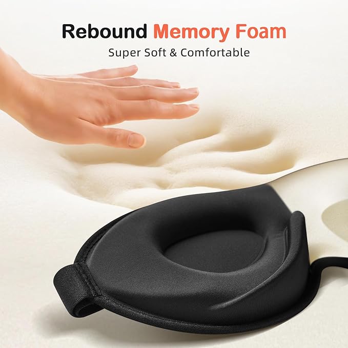INNELO 3D Contoured Sleep Mask for Side Sleepers, 100% Light Blocking Sleeping - Image 5