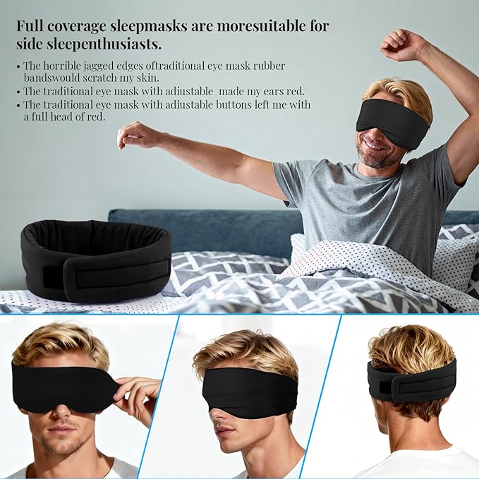 Cotton Sleep Eye Mask for Women Men, 100% Blocking Light Eye Mask Sleeping for - Image 4
