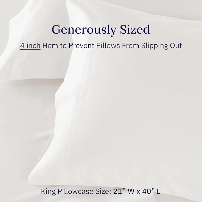 California Design Den Luxuriously Soft 100% Cotton Pillowcases King Size Set of - Image 5