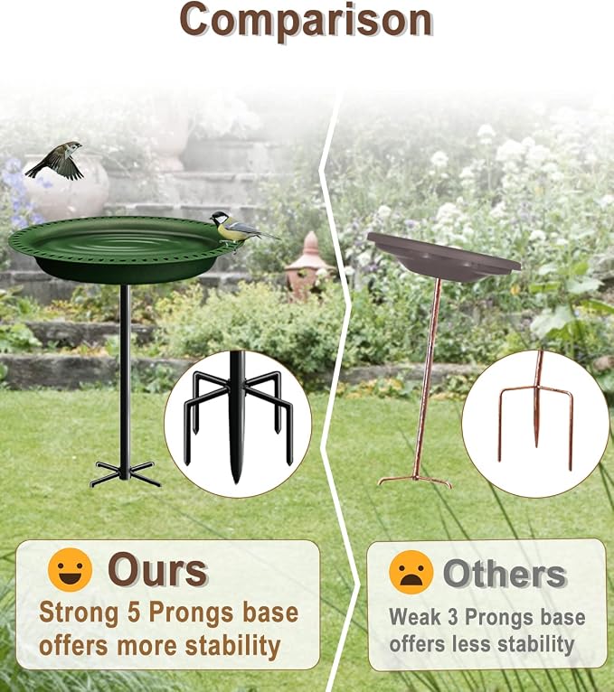 Garbuildman Upgraded 5-Prong Base Bird Bath - Image 4
