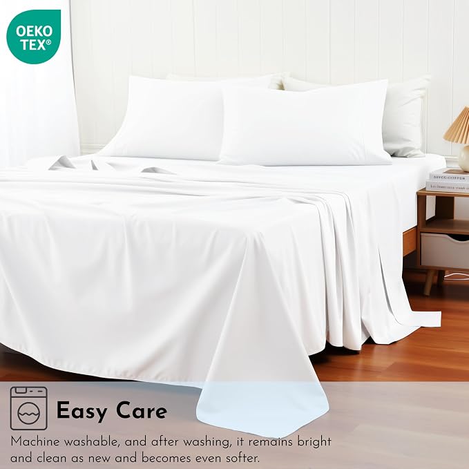 Cotton Flat Sheets Only, 600 TC 100% Cotton Flat Sheet Top Sheet Only, Twin - Image 8