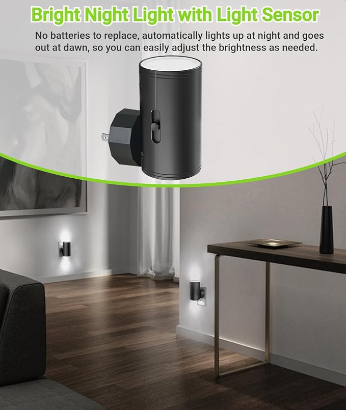 TSEXES LED Night Light Plug in, Modern Night Lights Plug into Wall, Dusk to - Image 2