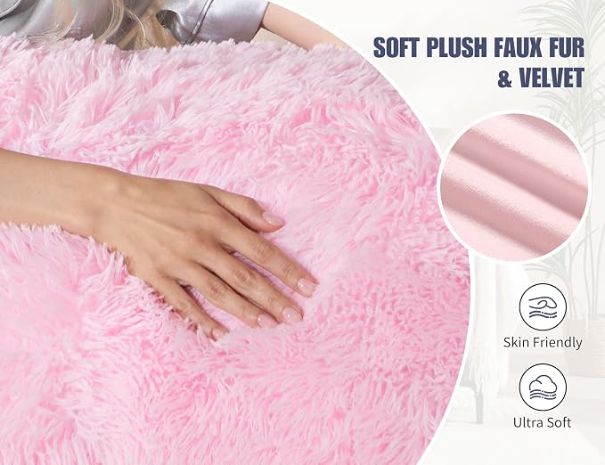 WSOFRLAC Knee Hip Pillow for Side Back Sleepers 20x54 Kids Pink Body Pillow - Image 5