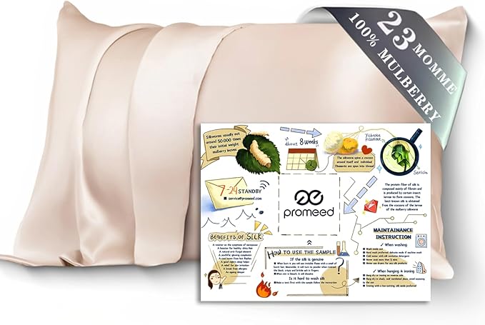 PROMEED 100% Mulberry Silk Pillowcase by PromeedTextile