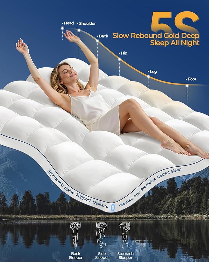 KAYFIA Twin Mattress Topper, Extra Thick Mattress Pad Cover - Image 5
