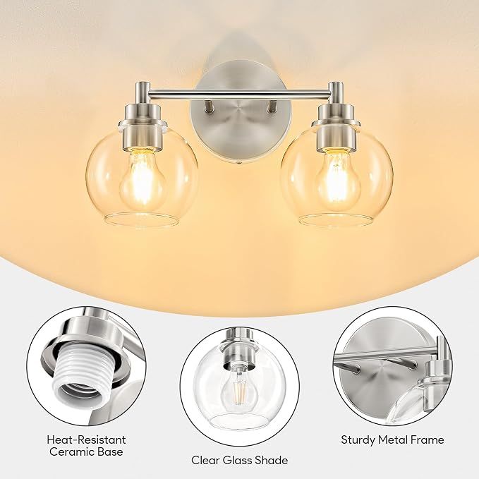 VONLUCE Bathroom Light Fixtures, 2-Light Vanity Lights - Image 4