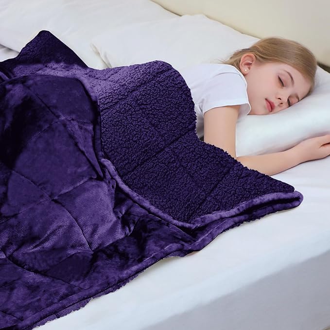 Aemicion Weighted Blanket, Cozy Warm Sherpa Fleece Heavy Blanket Weighted Twin - Image 5