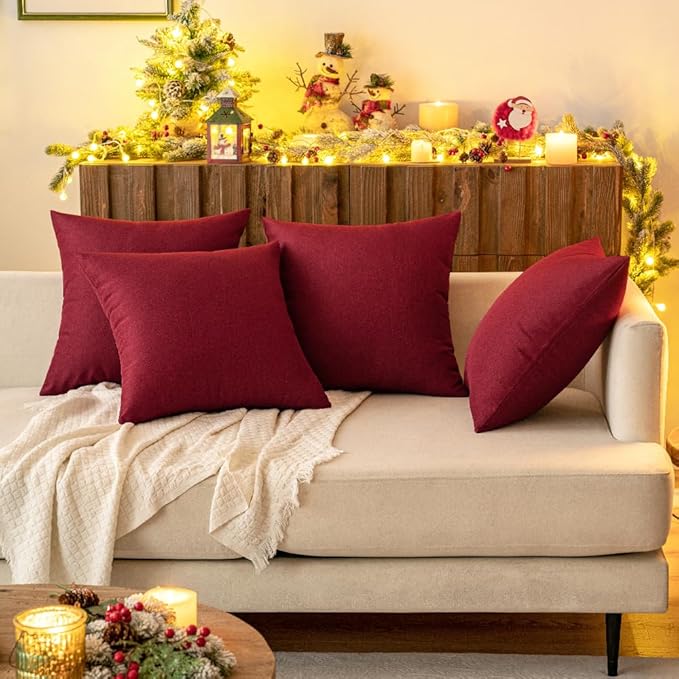 MIULEE Pack of 2 Decorative Outdoor Solid Waterproof Throw Pillow Covers Faux - Image 7