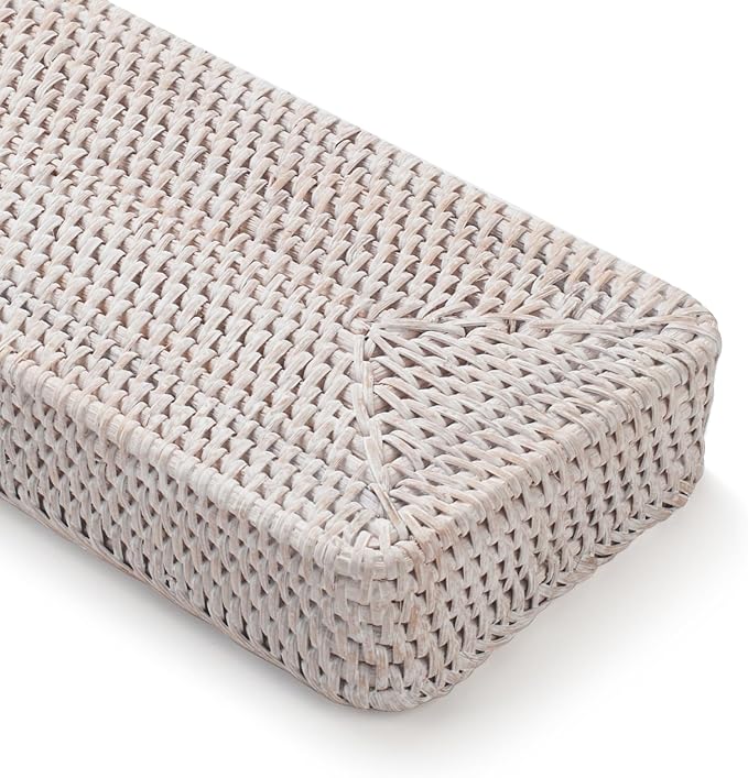 Rattan Bathroom Vanity Trays Toilet Tank Baskets Long Narrow Hand Towel Storage - Image 5