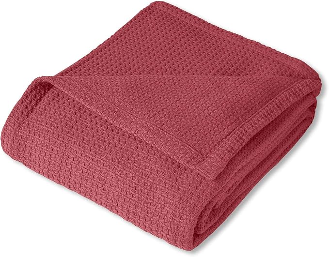 Sweet Home Collection 100% Fine Cotton Blanket Luxurious Basket Weave Stylish - Image 2