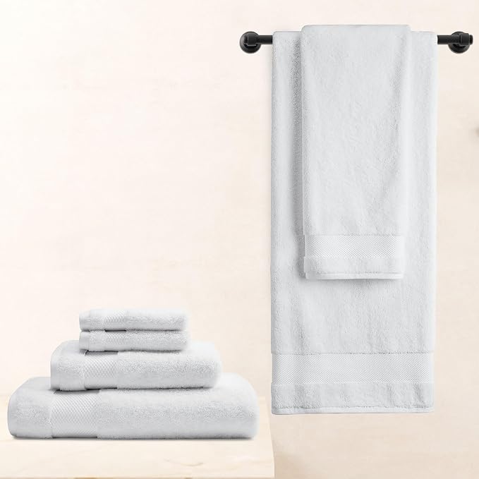 BIOWEAVES 100% Organic Cotton Bath Sheet Set of 2 | Soft Oversized Bath Towels - Image 6