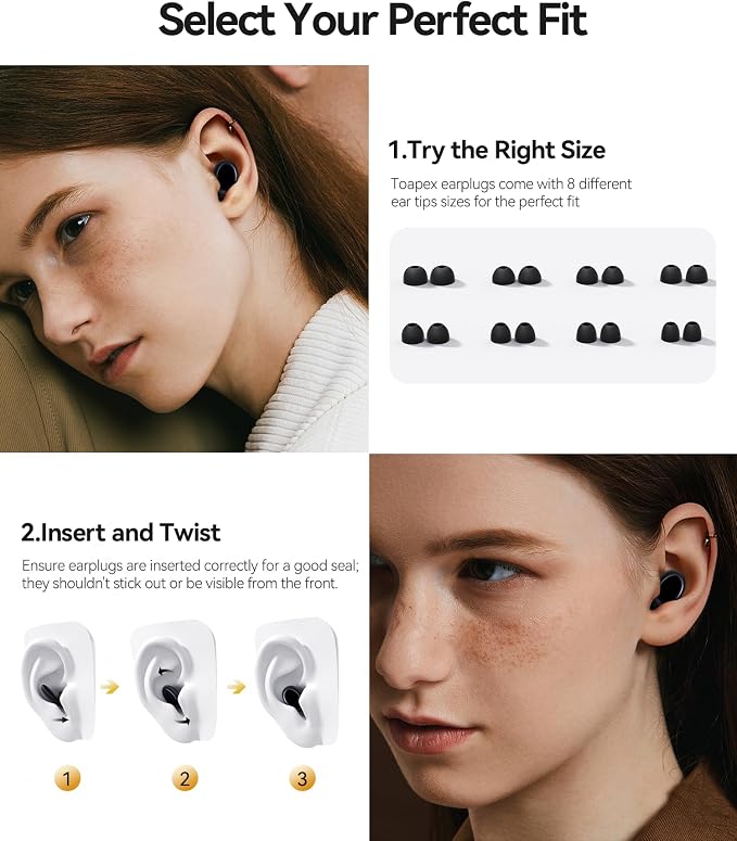 45dB Ear Plugs for Sleeping Noise Cancelling Ear Plugs for Noise Reduction & - Image 4