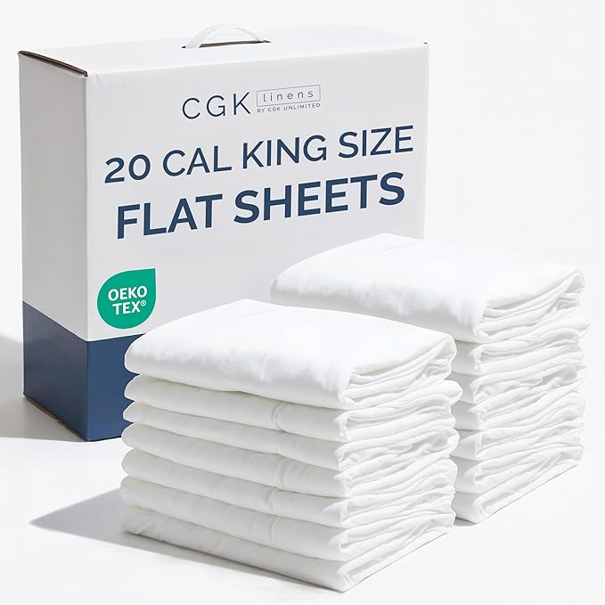 Cal King Size Flat Sheets by CGKUnlimited
