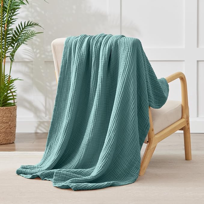 100% Cotton Muslin Blanket Large 50" x 70", 6 Layers Breathable and Lightweight - Image 8