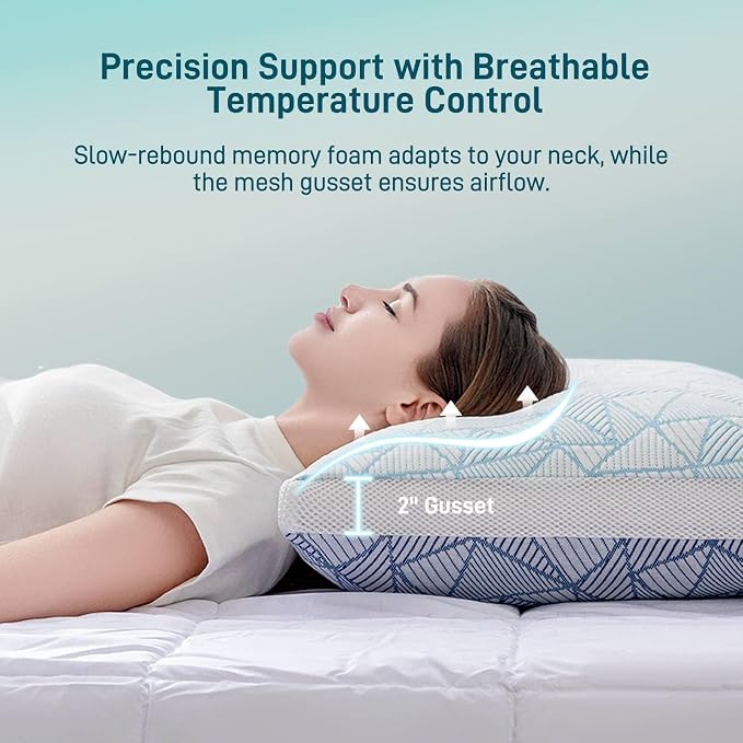 Cotelovo Shredded Memory Foam Cooling Soft Bamboo Viscose Pillow Adjustable - Image 5