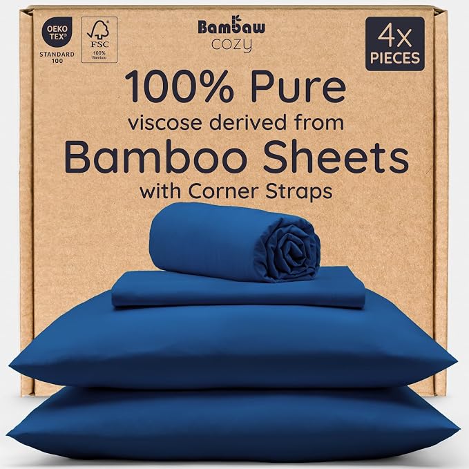 Bambaw 100% Viscose Derived from Bamboo Sheets Deep Pockets Queen Size Set – by Bambaw