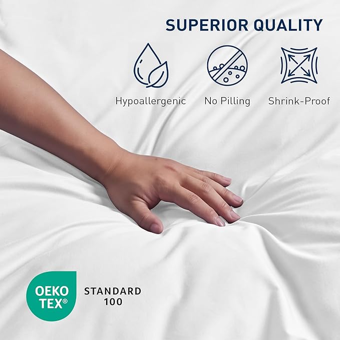 King Size Flat Sheet 2 Pack, 100% Cotton Percale Flat Bed Sheet, Breathable - Image 6