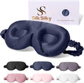 SilkSilky 100% 22 Momme Mulberry Silk Sleep Mask – Upgraded 3D Contoured Eye by SilkSilky