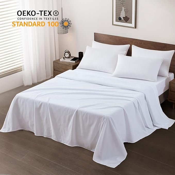 Maple&Stone California King Flat Sheet 6 Pack, Premium Soft & Breathable - Image 2