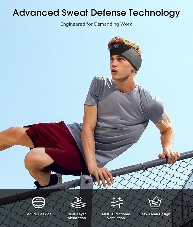 MUSICOZY Sleep Headphones Bluetooth 5.4 Headband, Wireless Earphones Music - Image 3