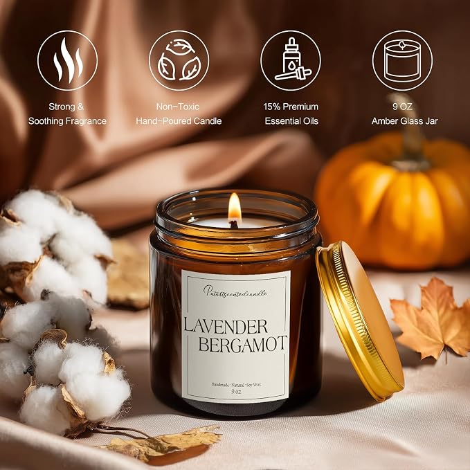Lavender & Bergamot Scented Candles - Image 2