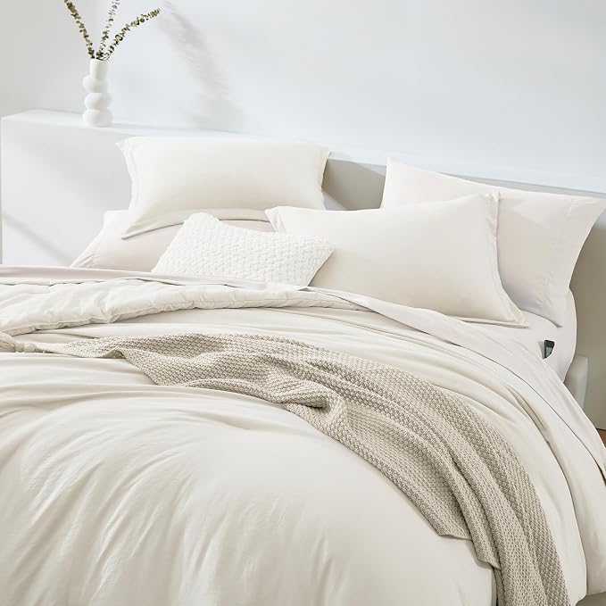 WRENSONGE King Comforter Set, 7 Pieces White Soft Bed in a Bag King - Image 5