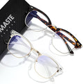 Blue Light Blocking Glasses Vintage Half Frame UV Clear Lens Anti Eyestrain by AOMASTE