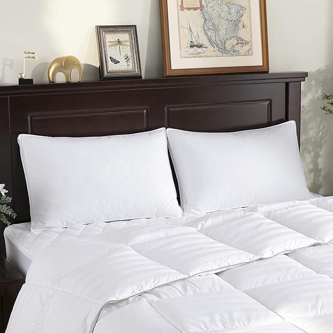 puredown® Goose Feather Down Pillows, Soft Gusseted Bed Pillows - Image 3