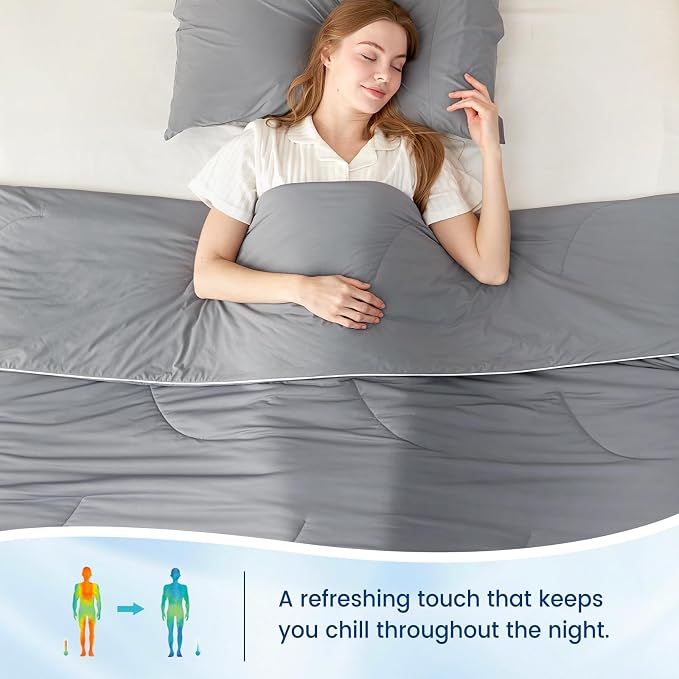 Cozy Bliss Cooling Comforter Cali King Size, Reversible Lightweight Cooling - Image 4