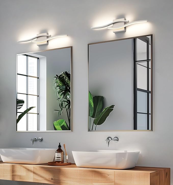 Joossnwell Brushed Nickel Bathroom Vanity Lights Fixtures Over Mirror 5CCT - Image 6