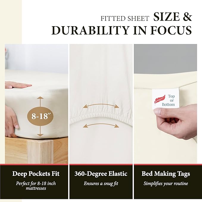 100% Egyptian Cotton Queen Size Sheet Set - Image 4