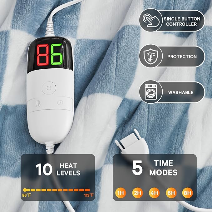 Heated Electric Blanket Throw, 50X60 Heating Blanket - Image 4