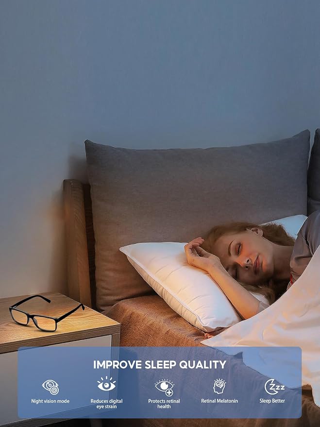 VMJFBJ Blue Light Glasses For Women/Men Computer Reading Gaming Improve Sleep - Image 8