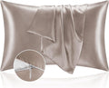 BEDELITE Satin Pillowcase with Zipper, Rose Taupe Pillow Cases Queen Size Set by BEDELITE