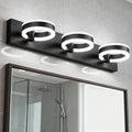 LED Bathroom Light Fixtures, 24inch Black Vanity Lights, Modern 3 Light Acrylic by PHIXART