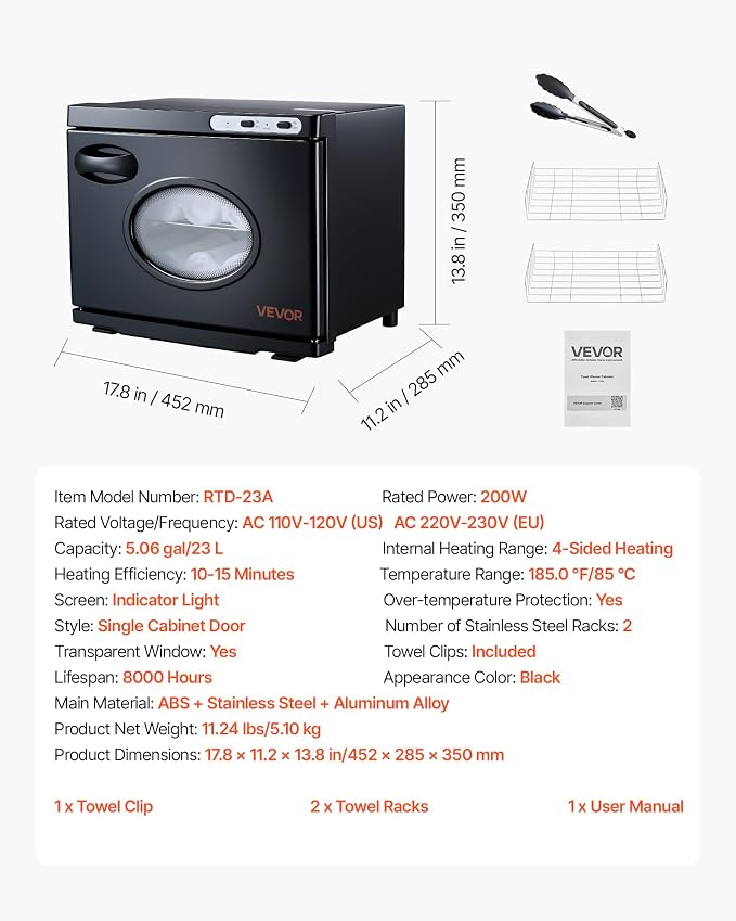 VEVOR Hot Towel Warmer, 23L Large Towel Warmer Cabinet - Image 7