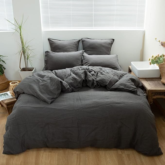 Simple&Opulence 100% Linen Duvet Cover Set 3pcs Basic Style Natural French by SimpleOpulence
