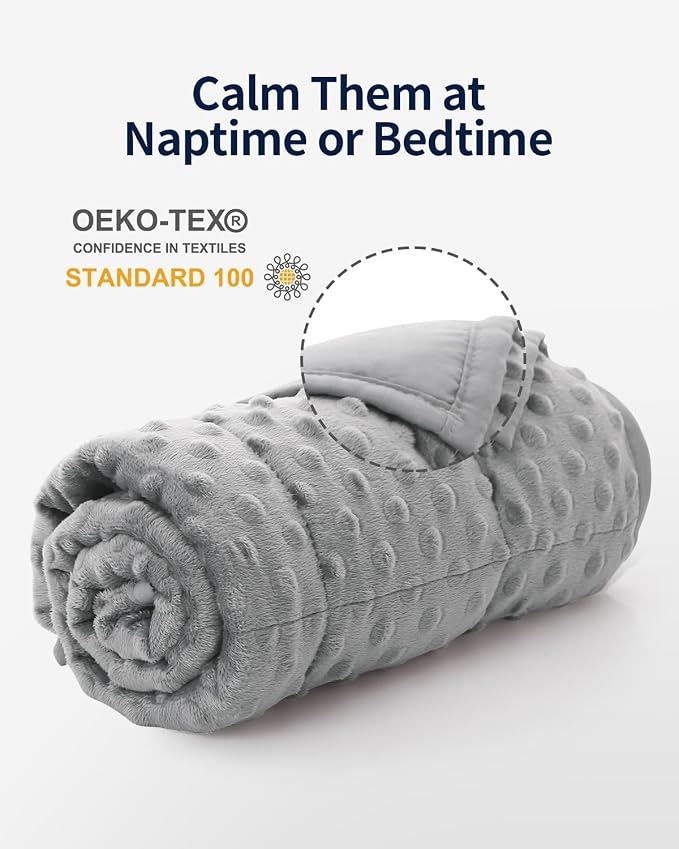 Mr. Sandman Weighted Blanket 3LBS 36 x 48 Inches, Minky Dots Heavy Blanket - Image 2