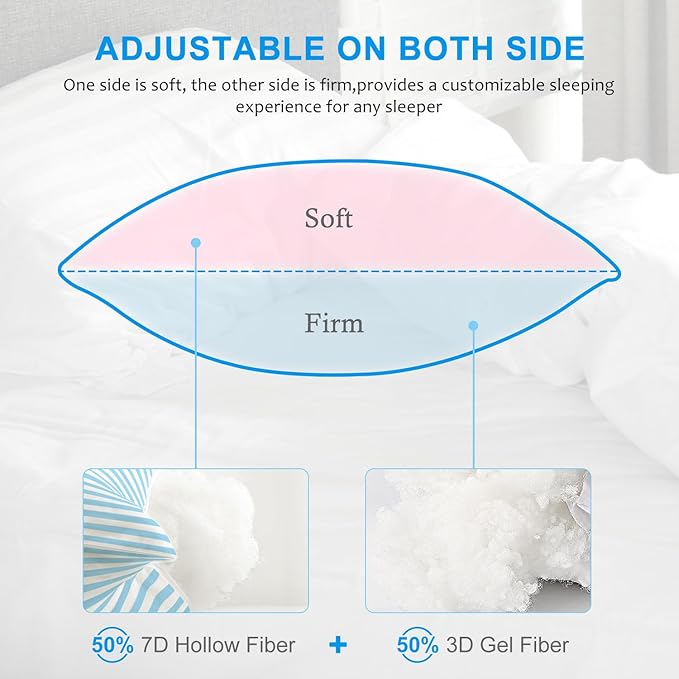 EIUE Bed Pillows for Sleeping 2 Pack Queen Size，Super Soft Down Alternative - Image 3