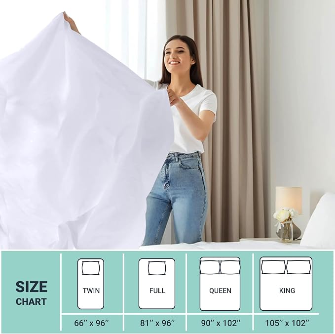 ZPECC Twin Flat Sheet Only 1 Pack, Durable White Top Bed Sheets Hypoallergenic - Image 5