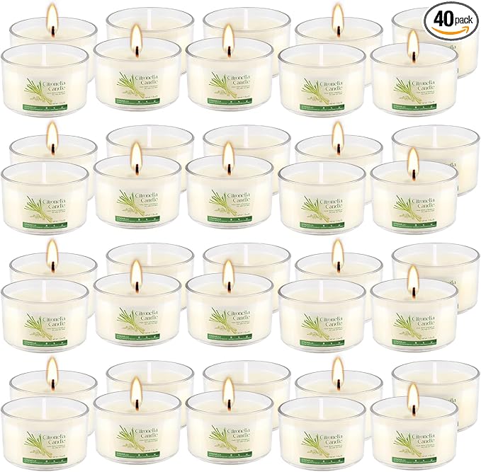 40 Pack 1.5oz Citronella Candles Bulk, Small Soy Wax Candles Bulk, Mini by fclayvts