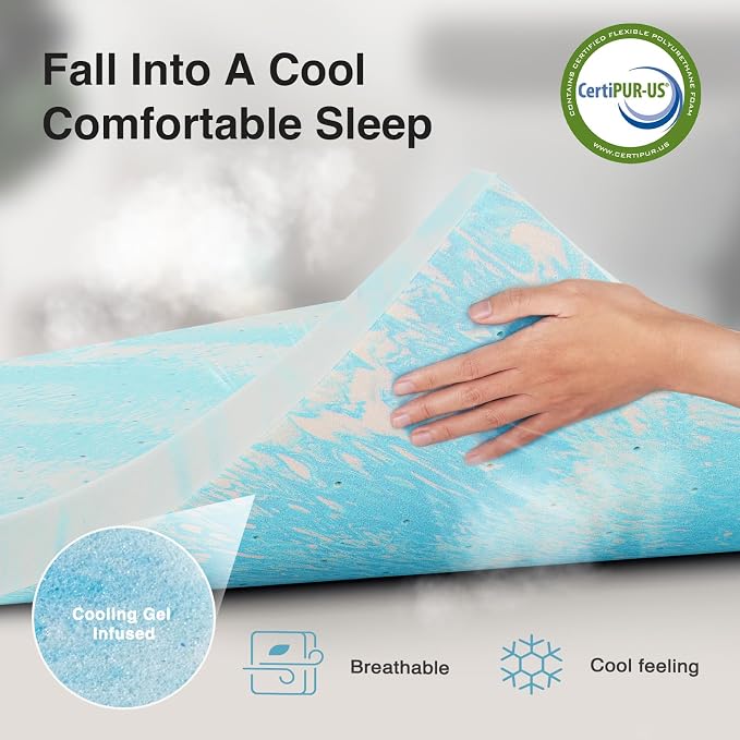 Novilla Memory Foam Mattress Topper Queen - Image 2