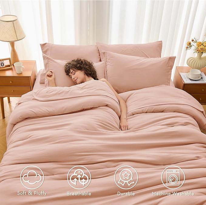 MUXHOMO 5 Pieces Twin Comforter Set, Soft Bed in a Bag Twin Size, All Season - Image 2