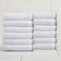 Great Bay Home White/Green Washcloth Set by GreatBayHome