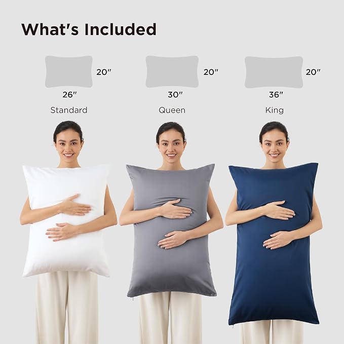 Bedsure Zipper Pillow Cases Queen, Cooling Pillow Cases Queen Size Set of 2 - Image 6